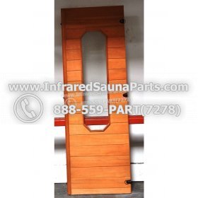 WOOD SAUNA WALLS - HEMLOCK WOOD SAUNA PANEL WITH GLASS ( 69.5" x 23.5" ) 1